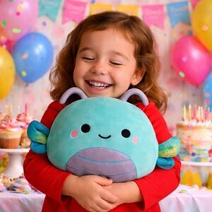 Squishmallows Official Heather the Dragonfly Teal Sparkle Wings 12" Soft Plush